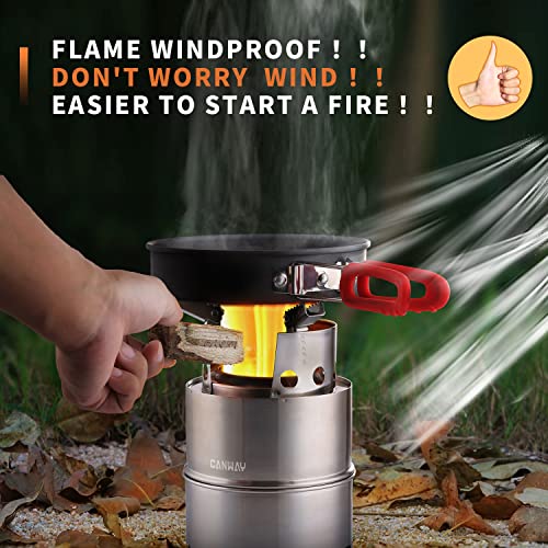 CANWAY Wood Stove, Windproof Backpacking Survival Stove