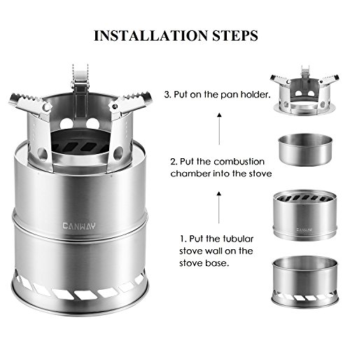 CANWAY Wood Stove, Windproof Backpacking Survival Stove
