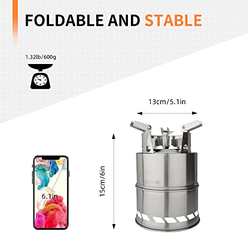 CANWAY Wood Stove, Windproof Backpacking Survival Stove