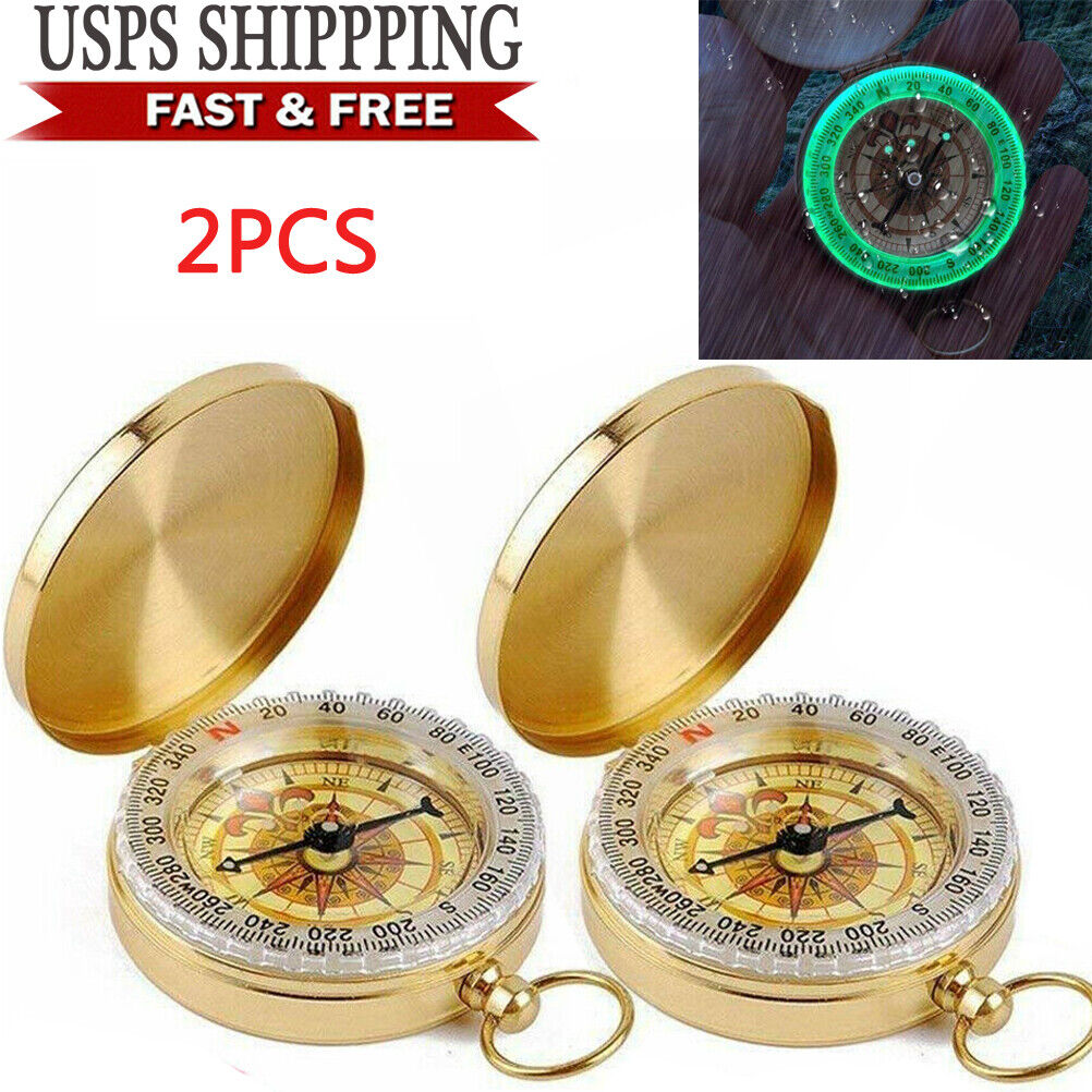 Brass Keychain Watch with Compass - Outdoor Essentials
