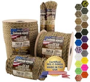 750lb Mixed Camo Paracord - Military Grade
