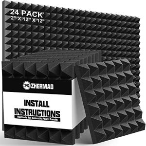 Soundproof Acoustic Foam Panels - 24 Pack (2" Thick)
