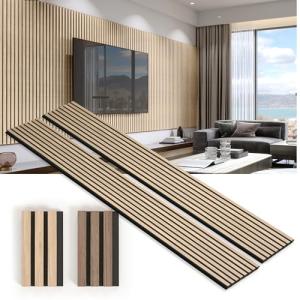 Acoustic Wood Wall Veneer Slat Panels - Natural Oak
