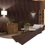 BUBOS Soundproof Wood Wall Panels (2-Pack, Natural Walnut)