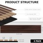 BUBOS Soundproof Wood Wall Panels (2-Pack, Natural Walnut)