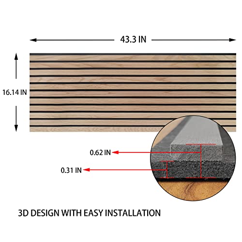 Soundproof 3D Wood Wall Panels - Natural Oak