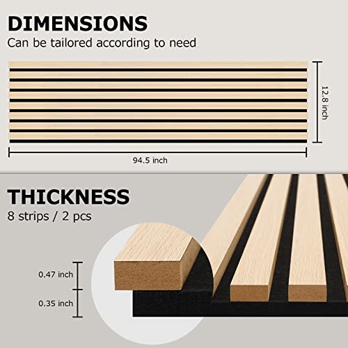2 Pack Natural Oak Acoustic Wood Wall Panels