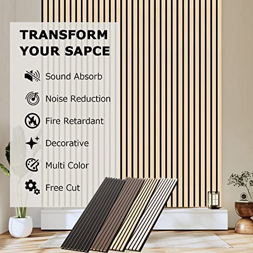 2 Pack Natural Oak Acoustic Wood Wall Panels