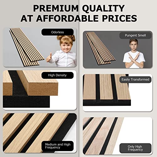 2 Pack Natural Oak Acoustic Wood Wall Panels