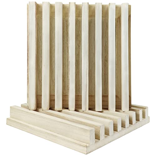 Wood Sound Diffuser Panels - 12 X 12 X 2 Inches 2Pcs