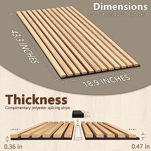 Soundproof Oak Wood Wall Panels - 2 PCS