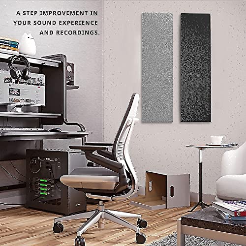 8-pack Black & Gray Acoustic Panels: Premium Fiberglass