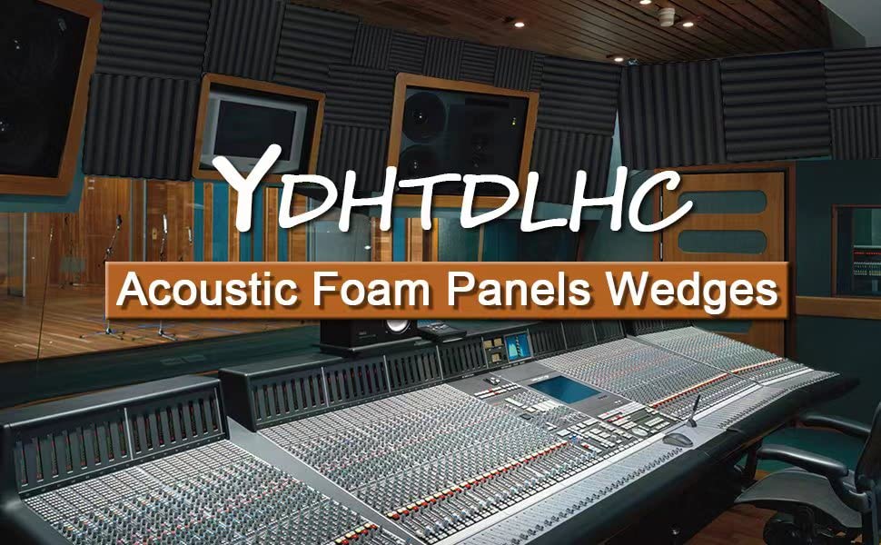 52 Pack Acoustic Foam Panels - Black/Blue