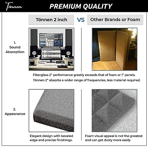 8-pack Black & Gray Acoustic Panels: Premium Fiberglass