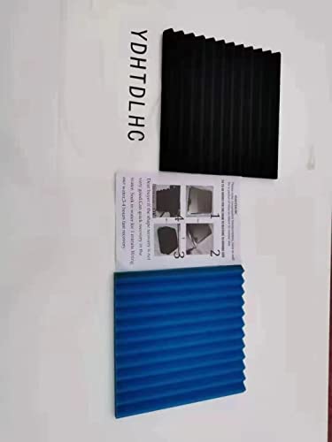 52 Pack Acoustic Foam Panels - Black/Blue
