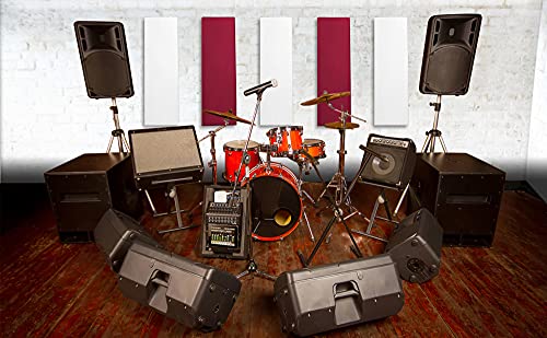 2-Pack White Acoustic Panels for Soundproofing Studios & Offices