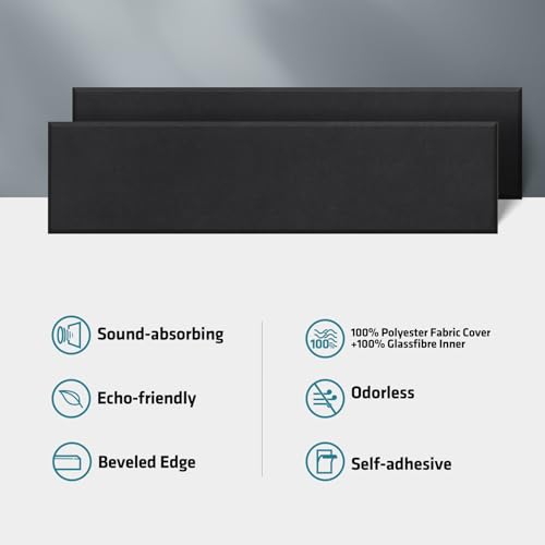 Black Soundproof Acoustic Panels - Office, Studio, Home