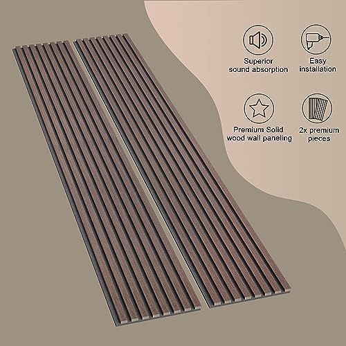 Walnut Wood Soundproof Wall Panels, 2-Pack