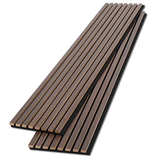BUBOS Soundproof Wood Wall Panels (2-Pack, Natural Walnut)