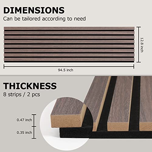 BUBOS Soundproof Wood Wall Panels (2-Pack, Natural Walnut)