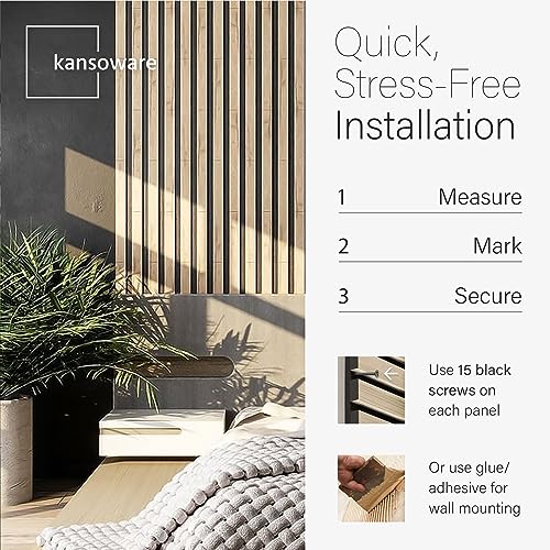 Acoustic Wood Wall Veneer Slat Panels - Natural Oak