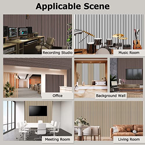 BUBOS Soundproof Wood Wall Panels (2-Pack, Natural Walnut)