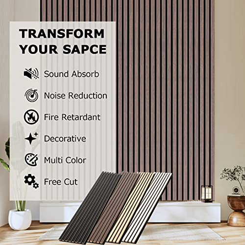 BUBOS Soundproof Wood Wall Panels (2-Pack, Natural Walnut)