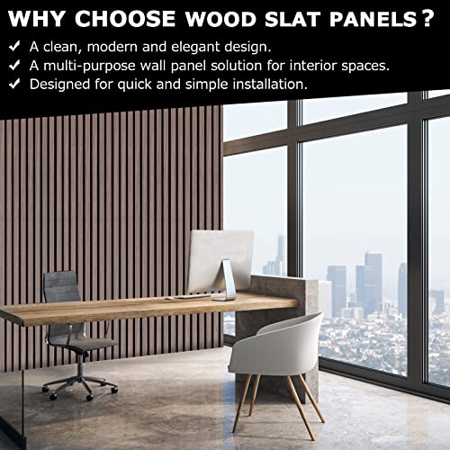 BUBOS Soundproof Wood Wall Panels (2-Pack, Natural Walnut)