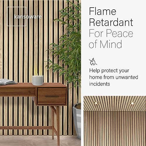 Acoustic Wood Wall Veneer Slat Panels - Natural Oak