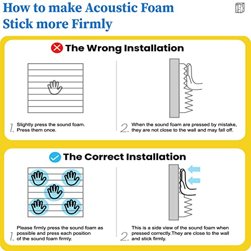 12-pack Self-Adhesive Acoustic Foam Panels - Carbon Black