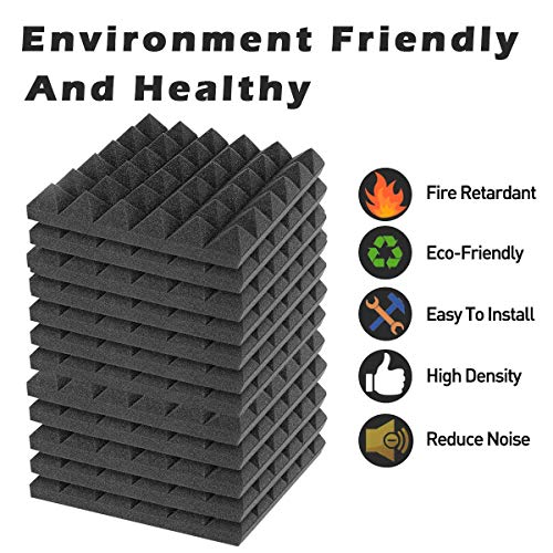 Soundproof Acoustic Foam Panels - 24 Pack (2" Thick)