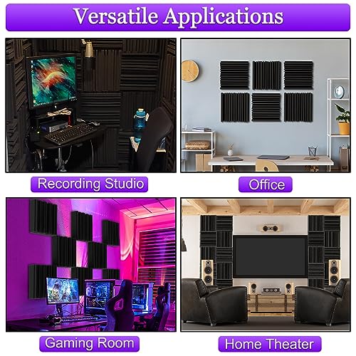 TroyStudio Acoustic Foam Panels, 36 Pcs, 12x12x2 Inch