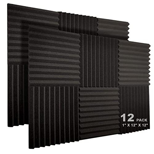 JBER Studio Soundproofing Acoustic Foam Panels - Pack of 12