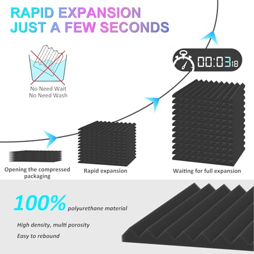 JBER Studio Soundproofing Acoustic Foam Panels - Pack of 12