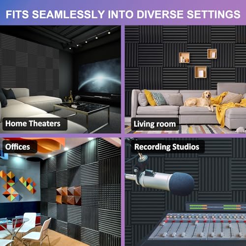 JBER Studio Soundproofing Acoustic Foam Panels - Pack of 12