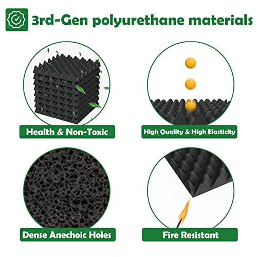 Soundproof Foam Panels - Upgraded Design, 6 Pack