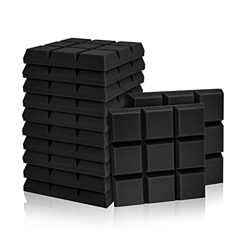 Fstop Labs Soundproof Acoustic Foam Panels (12 Pack, Black)