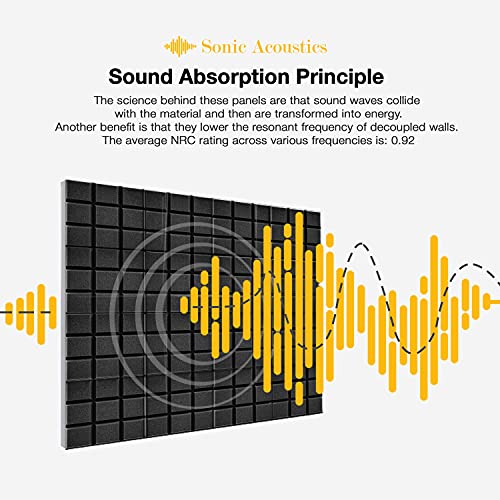 Fstop Labs Soundproof Acoustic Foam Panels (12 Pack, Black)