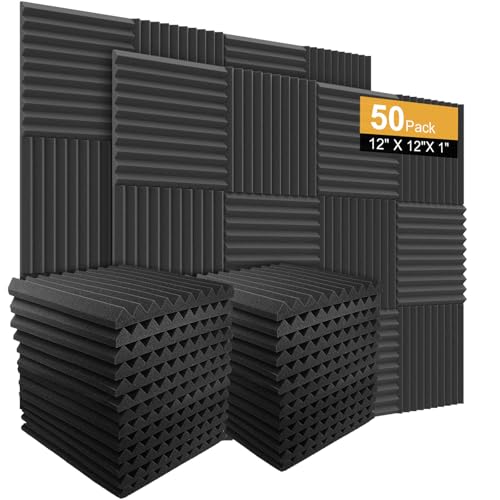 Burdurry Acoustic Studio Foam Panels - 50 Pack