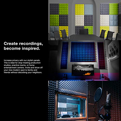 Fstop Labs Soundproof Acoustic Foam Panels (12 Pack, Black)