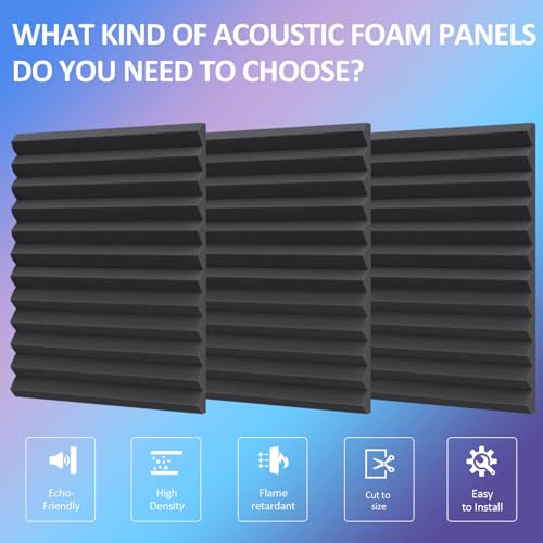 Burdurry Acoustic Studio Foam Panels - 50 Pack