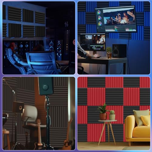Burdurry Acoustic Studio Foam Panels - 50 Pack