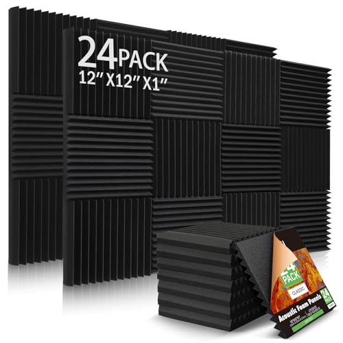 24 Pack Acoustic Foam Panels for Soundproofing