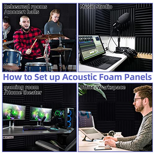 24 Pack Acoustic Foam Panels for Soundproofing