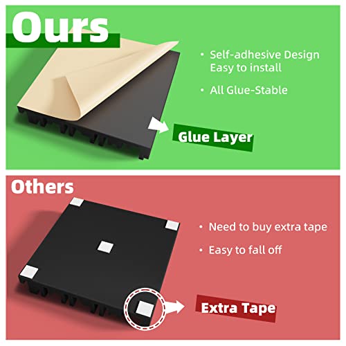 12 Pack Self-Adhesive Soundproof Foam Panels: 12x12x2 inches