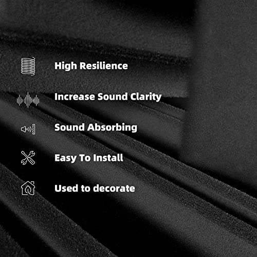 12 Pack Self-Adhesive Soundproof Foam Panels: 12x12x2 inches