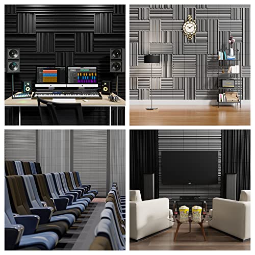 12 Pack Self-Adhesive Soundproof Foam Panels: 12x12x2 inches