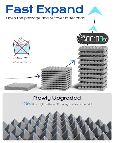 Gray Soundproof Pyramid Foam Panels, 12 Pack