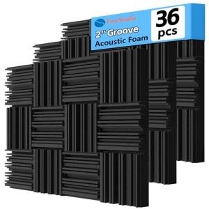 TroyStudio Acoustic Foam Panels, 36 Pcs, 12x12x2 Inch