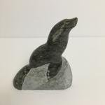 Signed Inuit Hand Carved Stone Seal by R. Powers